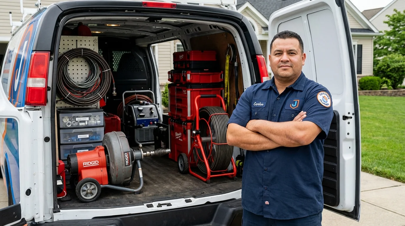 Professional drain cleaning equipment and Johns Plumbing LLC plumber in Hawkinsville