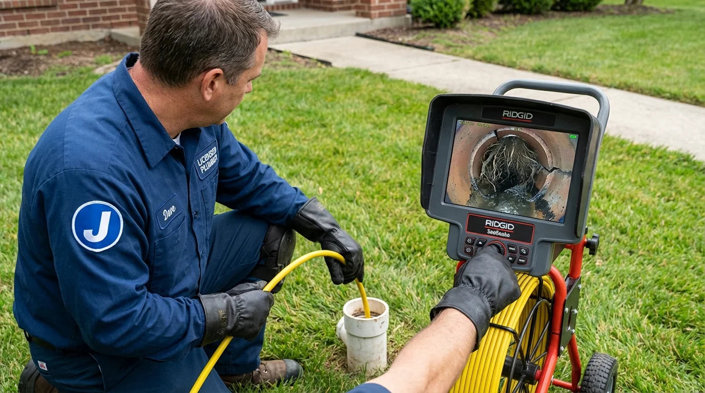 Sewer camera inspection being performed by Johns Plumbing LLC in Hawkinsville